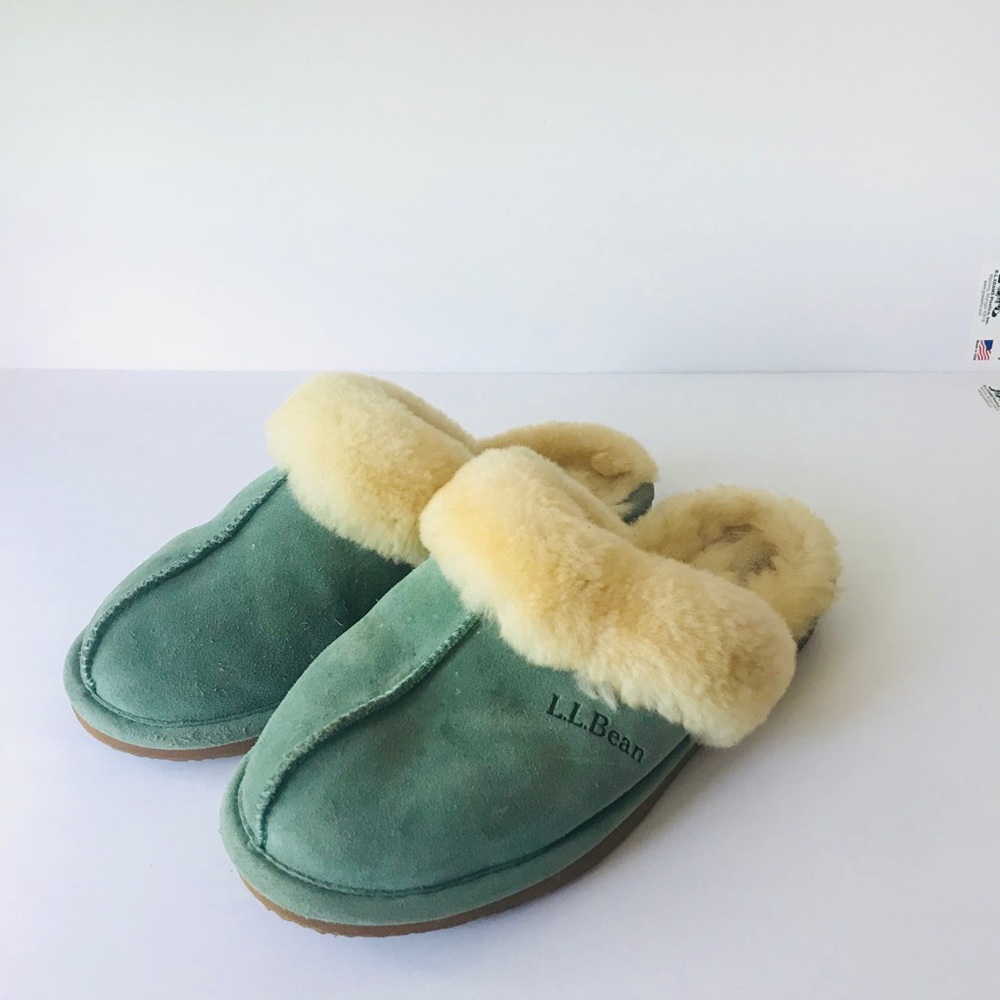 LL.Bean Green Slippers Size 7 - Picture 2 of 7